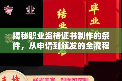 五莲揭秘职业资格证书制作的条件，从申请到颁发的全流程解析